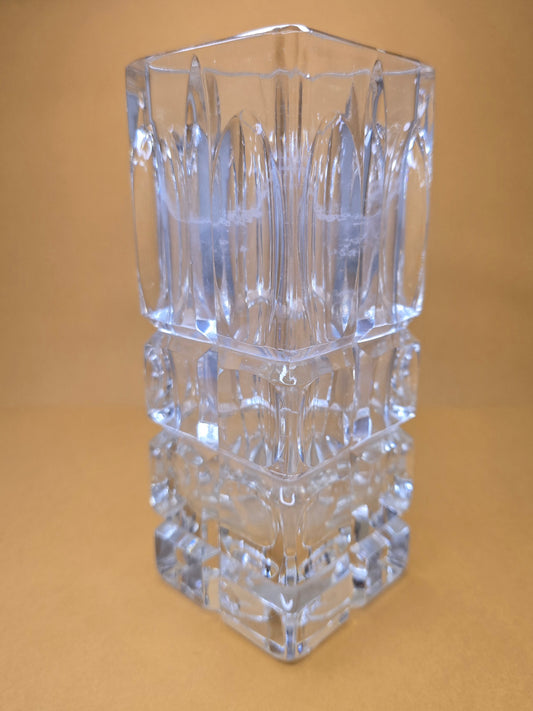 Beyer & Co. Crystal Square Vase - 1970s Germany
