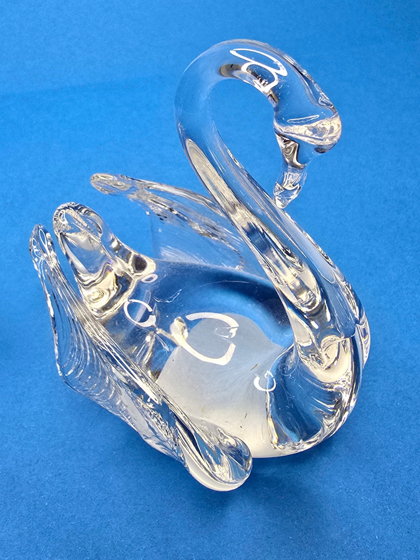 Set of 4 Murano crystal swans