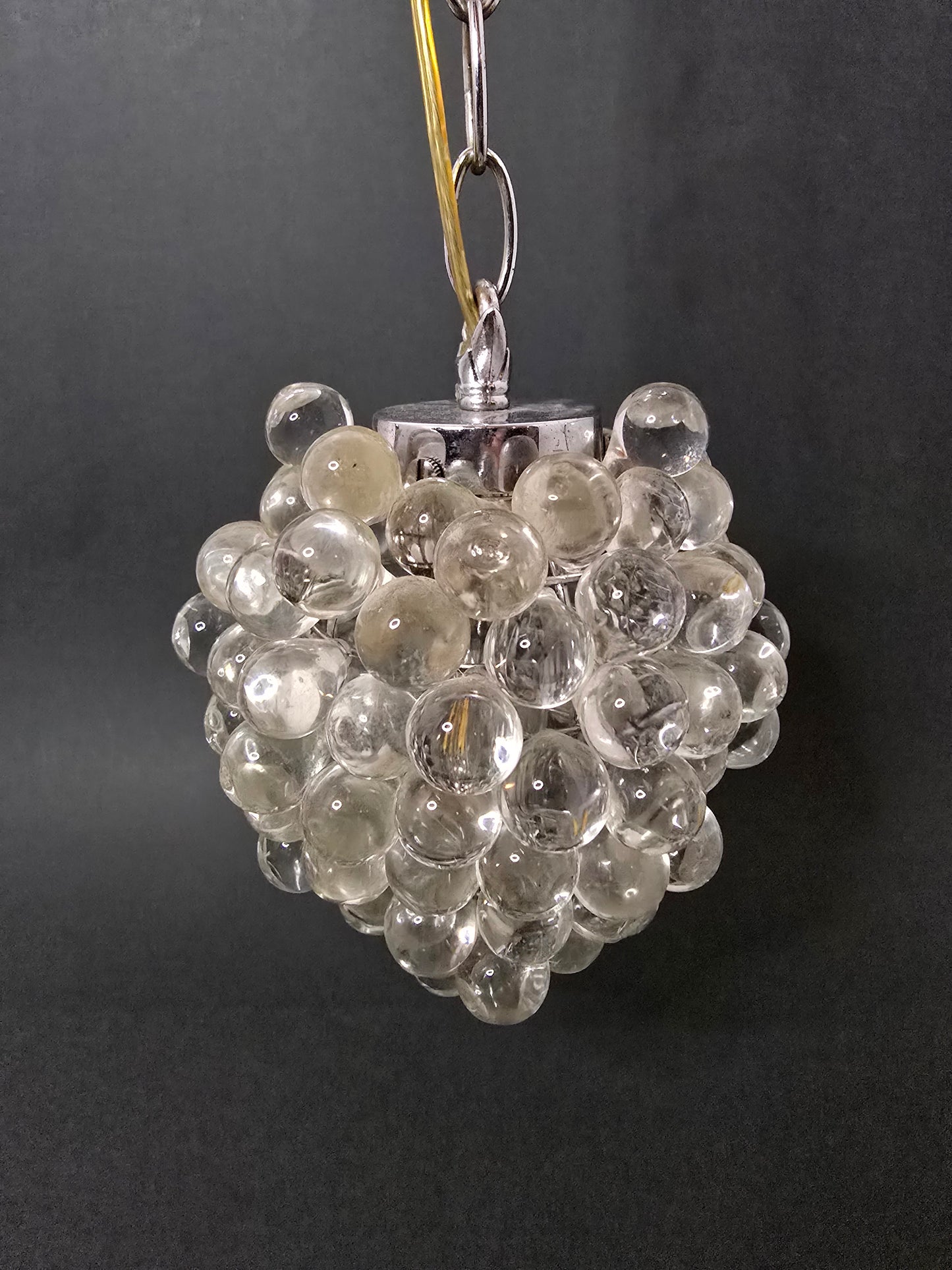 Stunning Dutch Glass Grape Chandelier - Murano Style Hand-Blown
