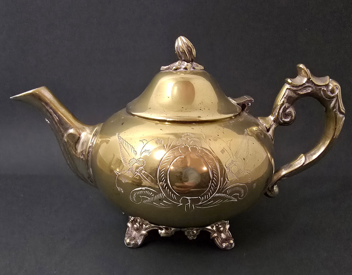 Vintage English Brass Coffee and Tea Set - 1940s