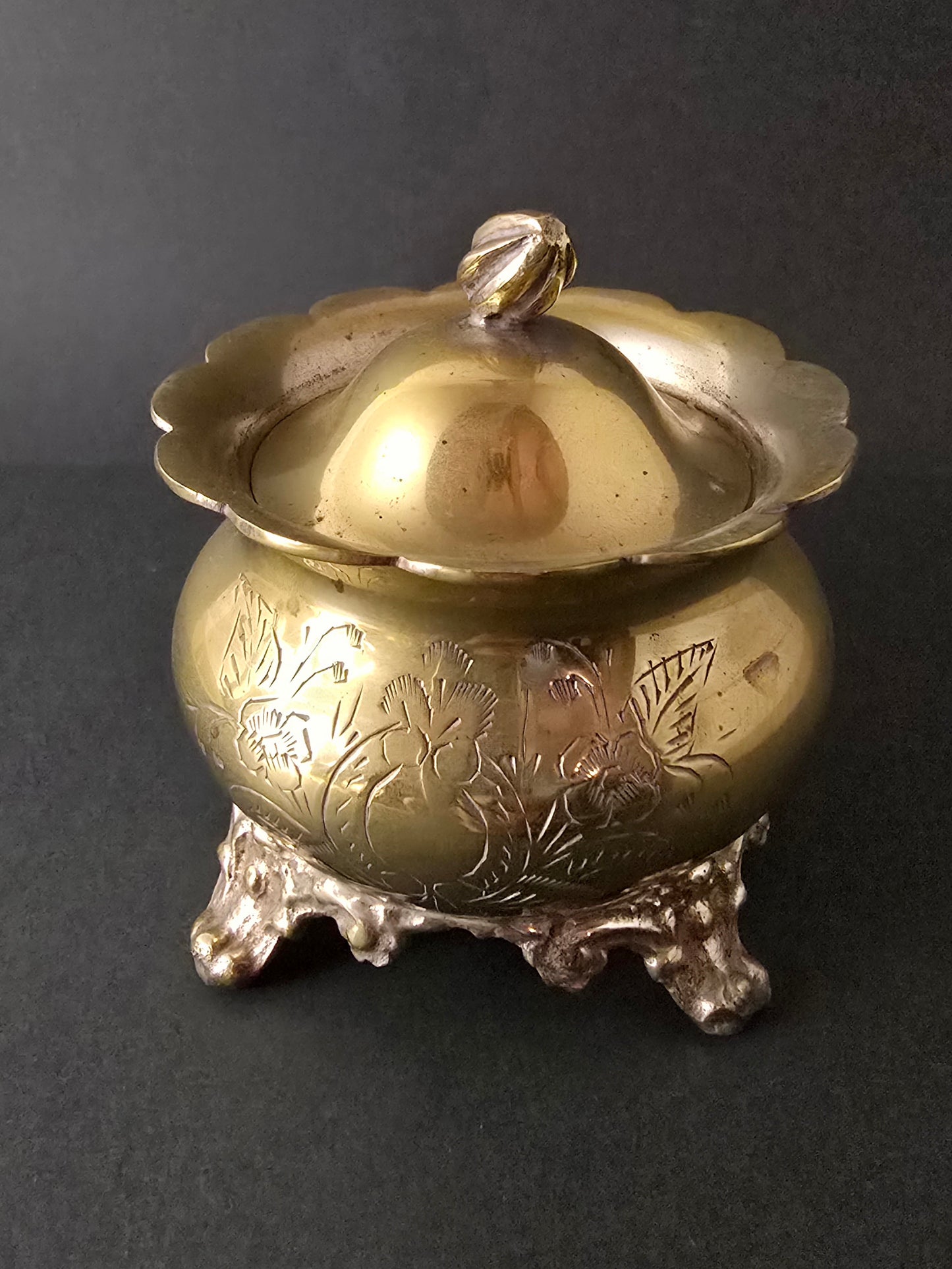 Vintage English Brass Coffee and Tea Set - 1940s
