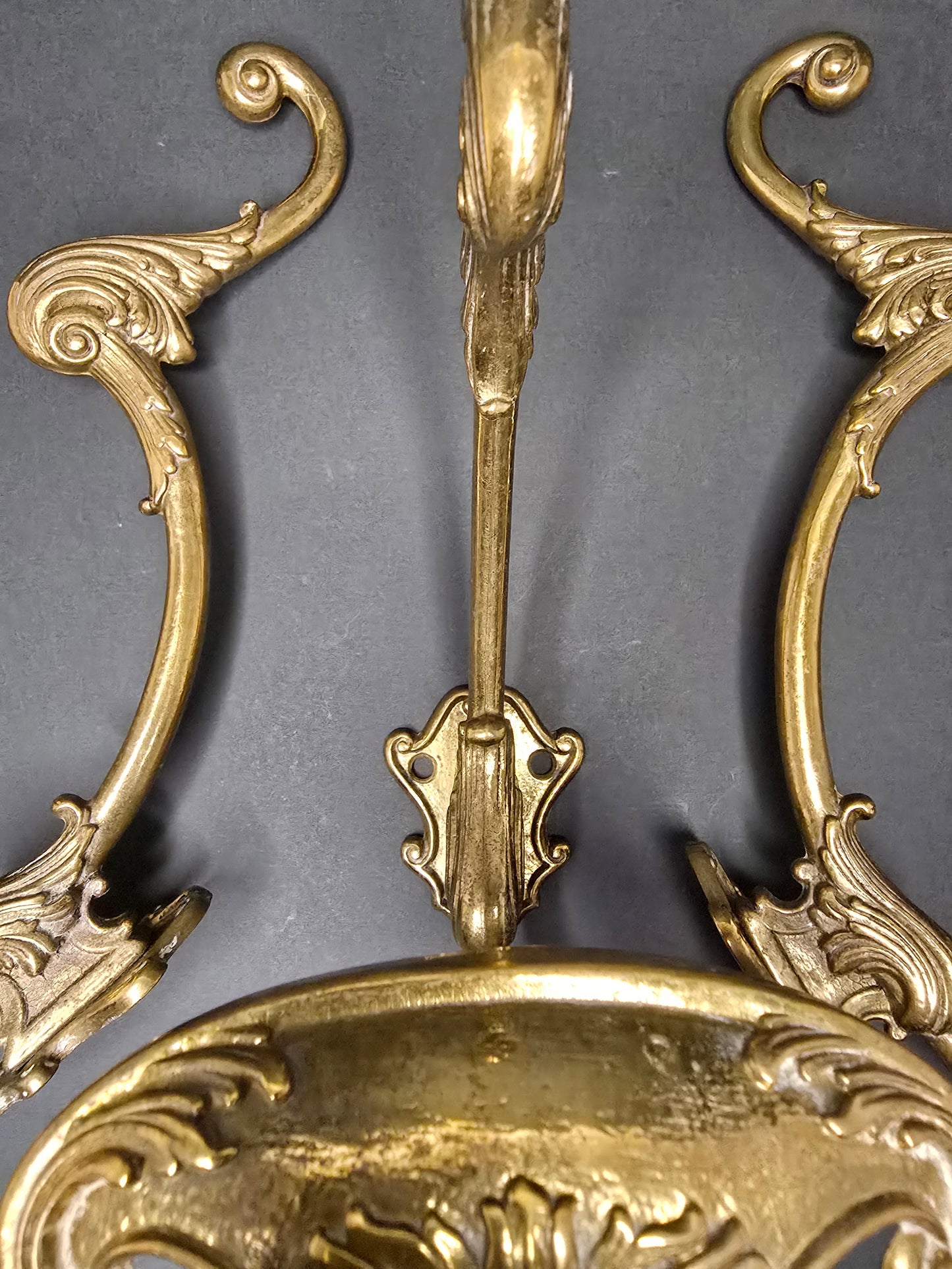Large Vintage Italian Brass Wall Hook - 1950s