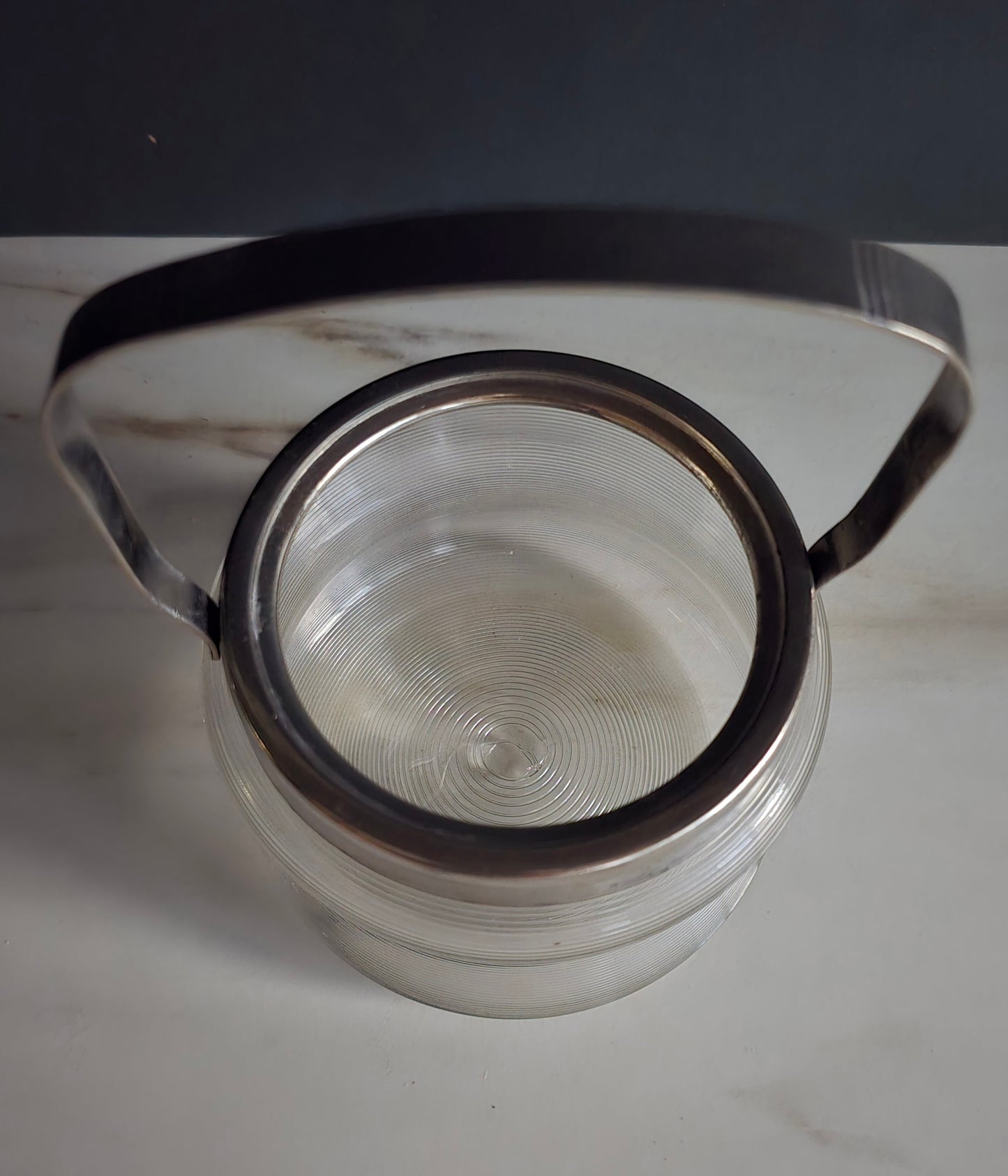 Antique Frisian Wire Glass Rock Candy Jar with Metal Handle - 1900