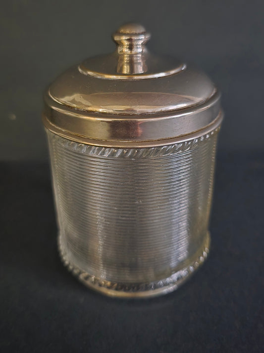 Vintage Frisian Wire Glass Storage Jar with Metal Lid - 1950s