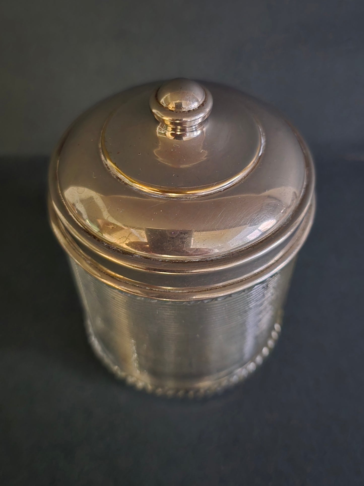 Vintage Frisian Wire Glass Storage Jar with Metal Lid - 1950s
