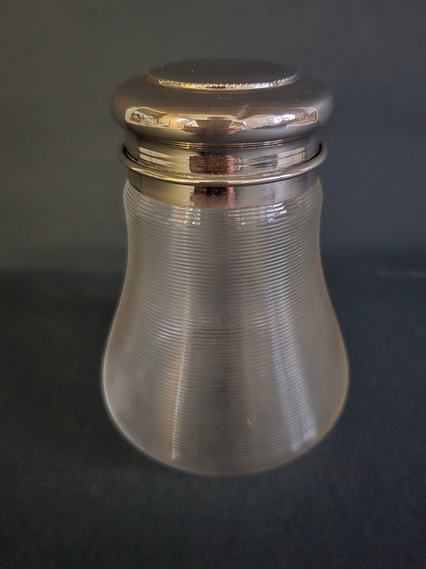 Antique Frisian Wire Glass Tea Caddy with Silver Lid - 1900
