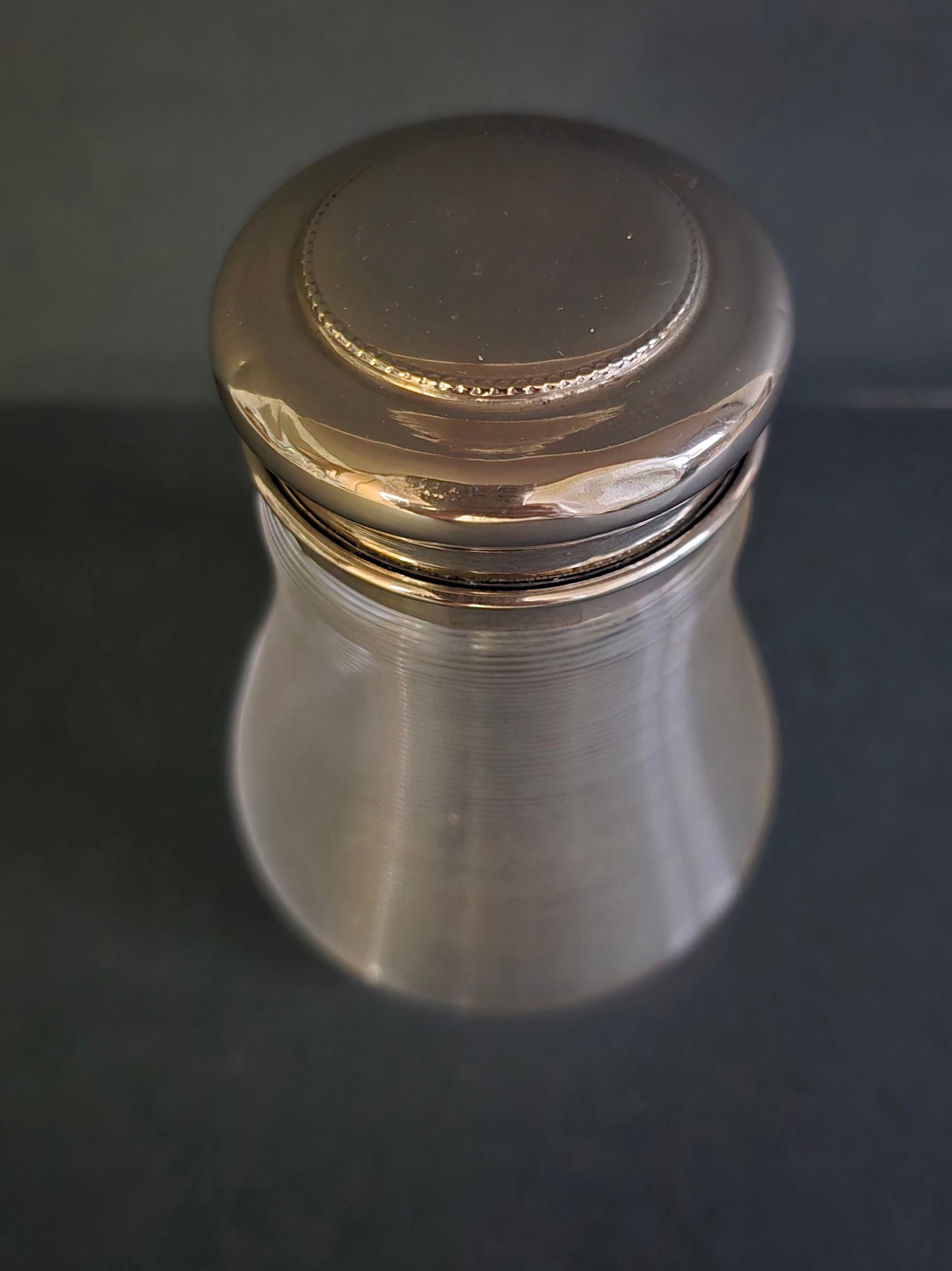 Antique Frisian Wire Glass Tea Caddy with Silver Lid - 1900