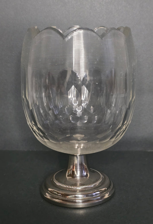 Antique Frisian Wire Glass Bonbonnière with Silver Foot - 1910