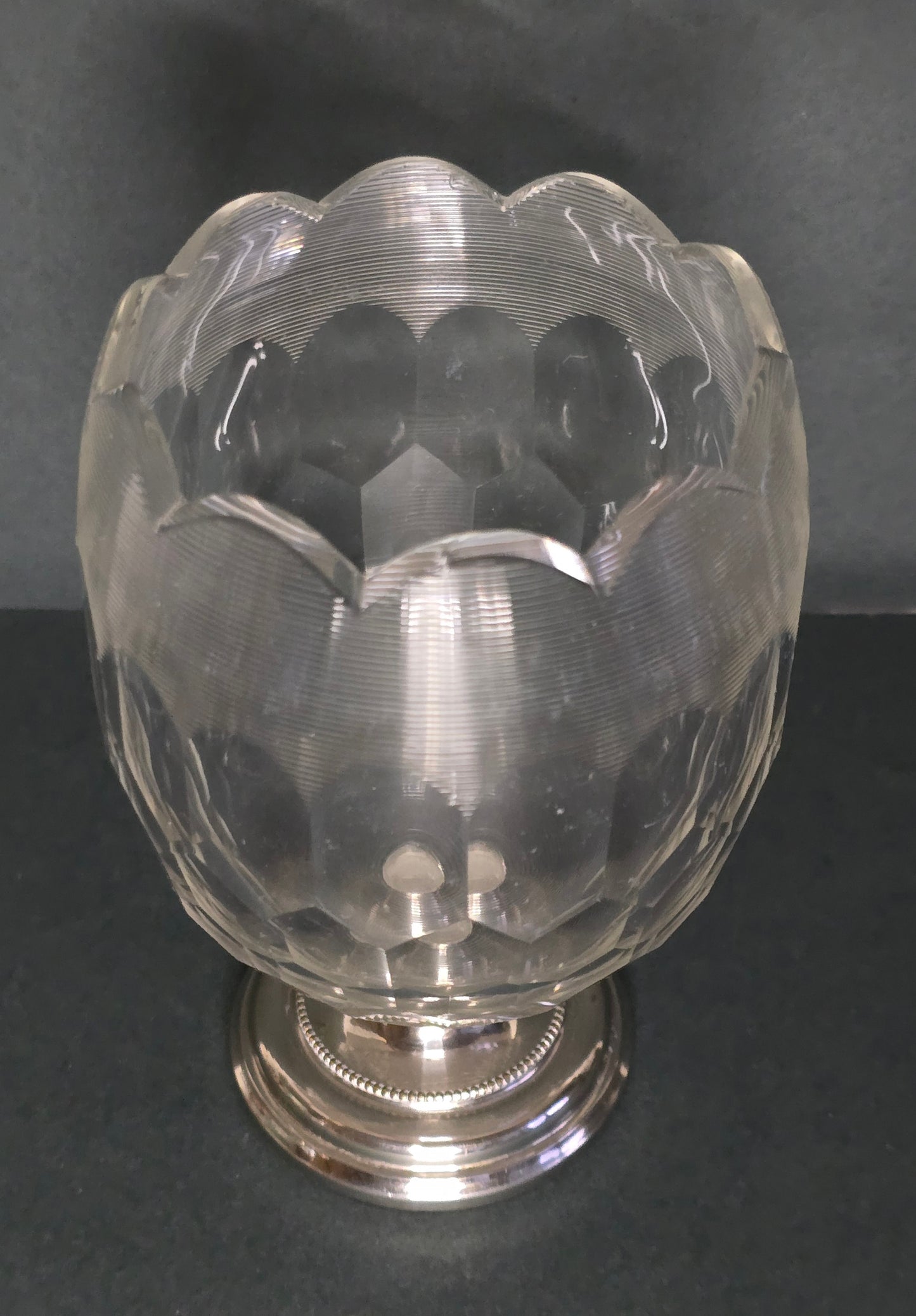 Antique Frisian Wire Glass Bonbonnière with Silver Foot - 1910