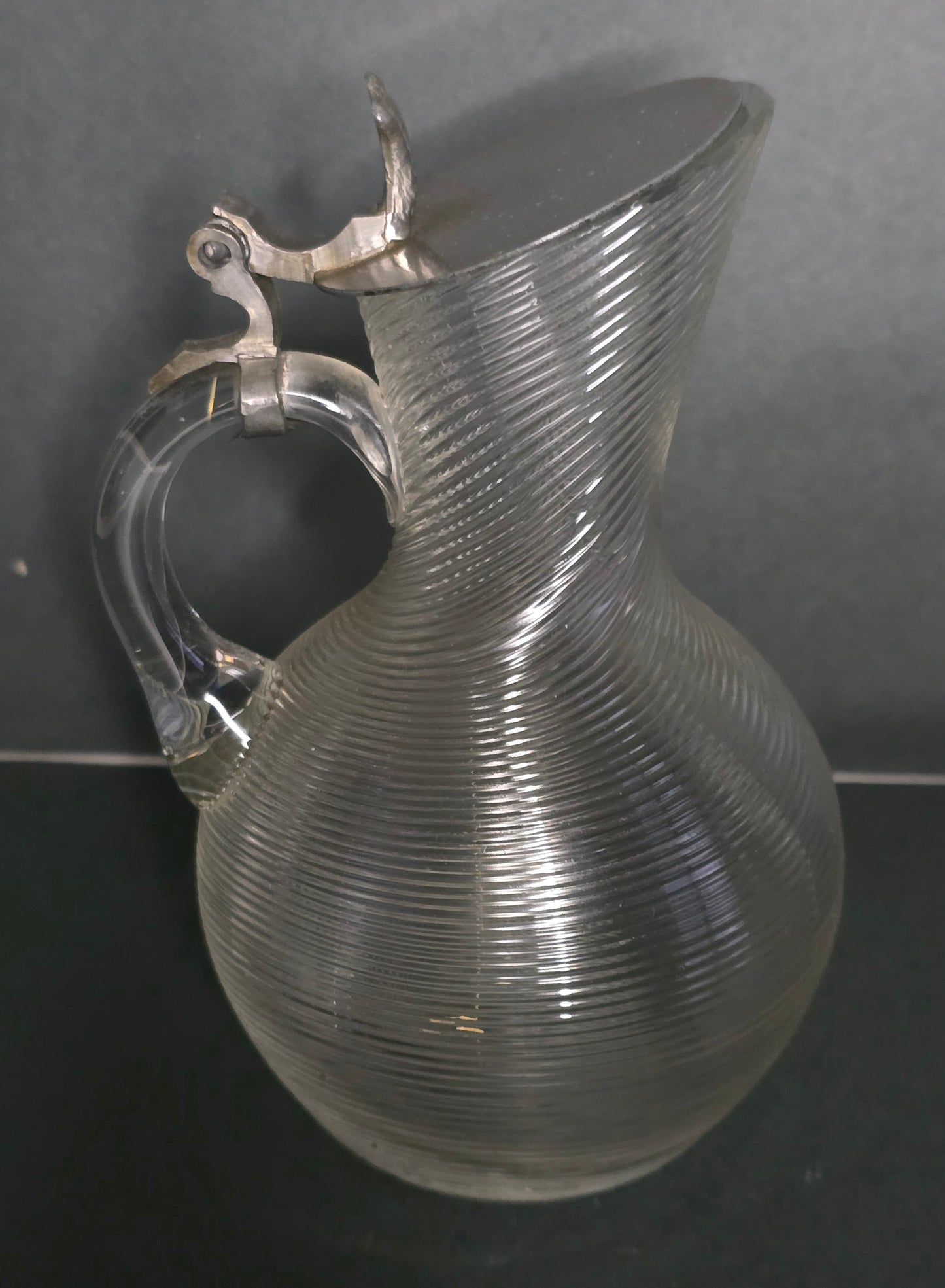 Antique Frisian Wire Glass Jar with Pewter Lid - 1920s