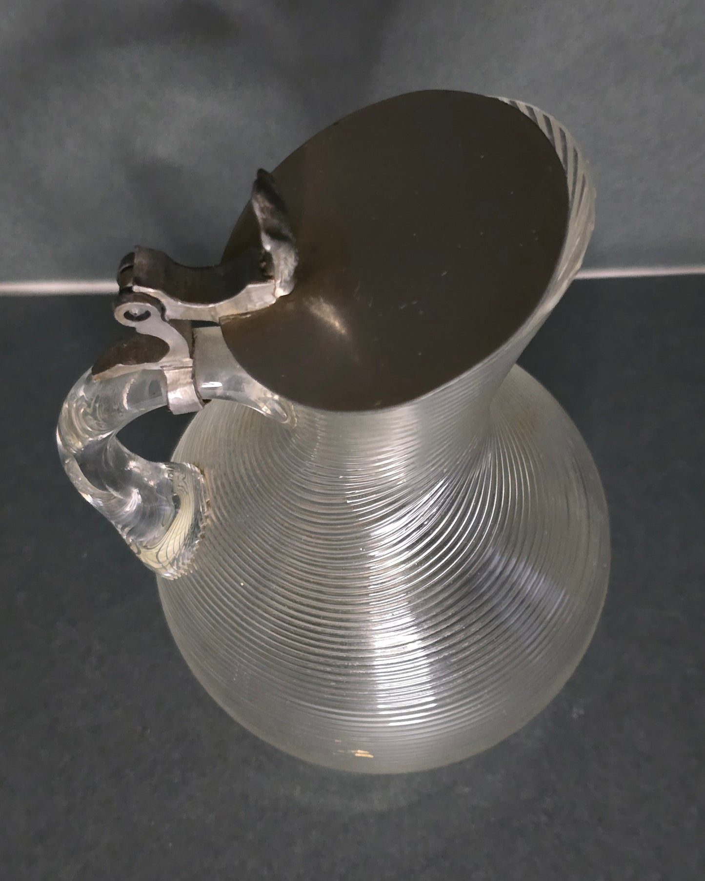 Antique Frisian Wire Glass Jar with Pewter Lid - 1920s