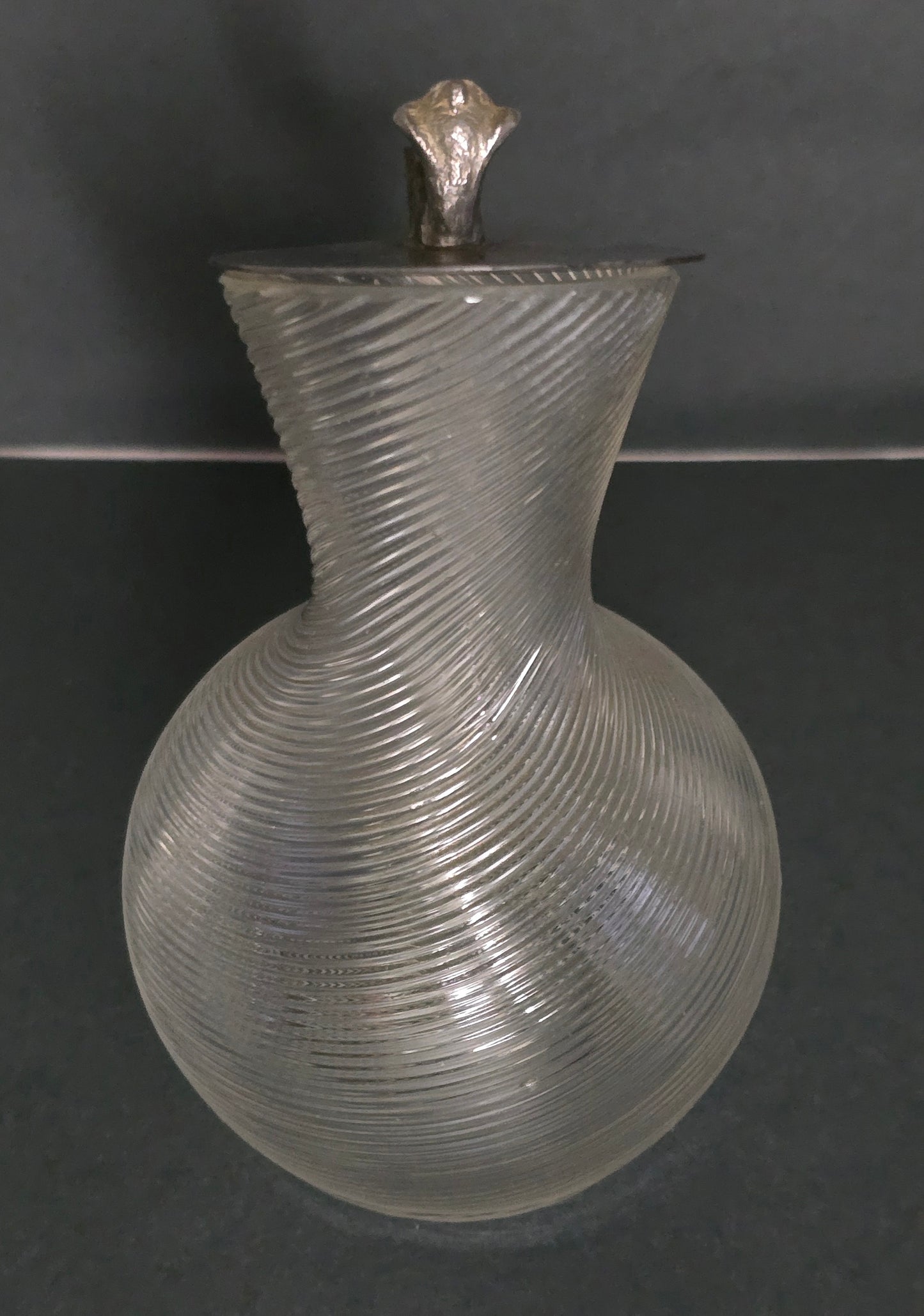Antique Frisian Wire Glass Jar with Pewter Lid - 1920s