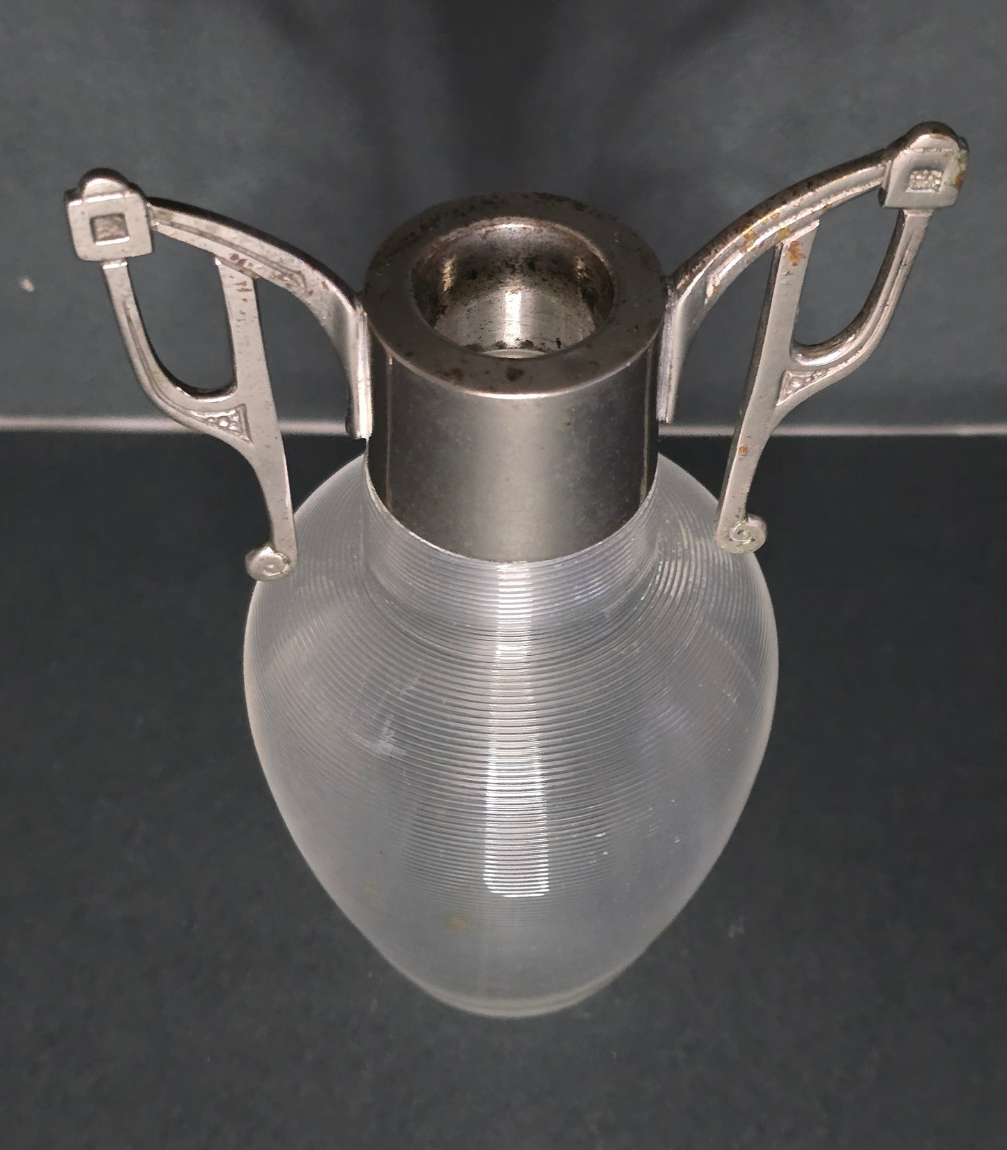Mouth-blown Frisian thread glass Art Nouveau vase 1900