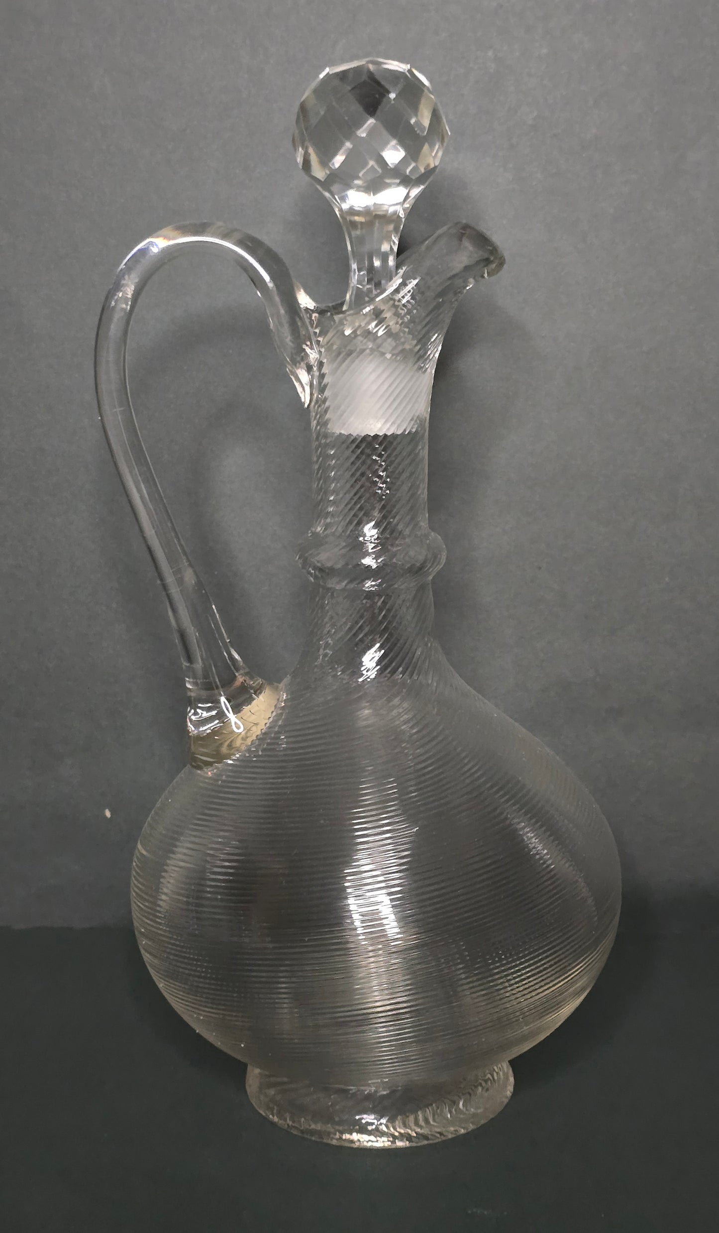 Mouth-blown Frisian thread glass carafe 1900 Netherlands