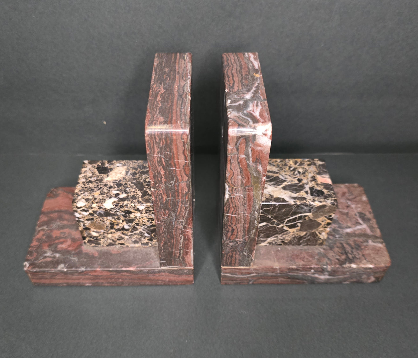 Set of Art Deco marble bookends 1930s France