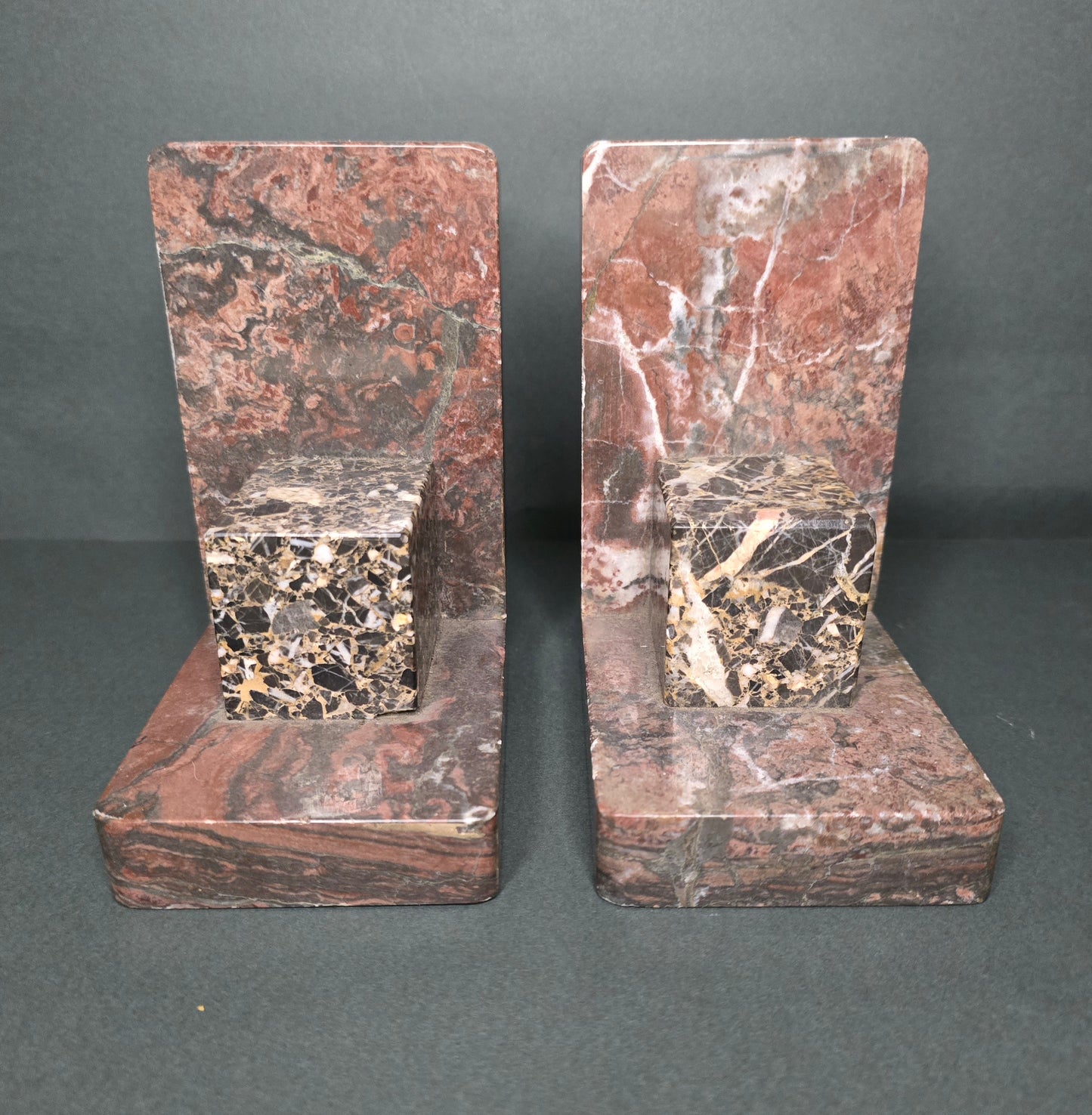 Set of Art Deco marble bookends 1930s France