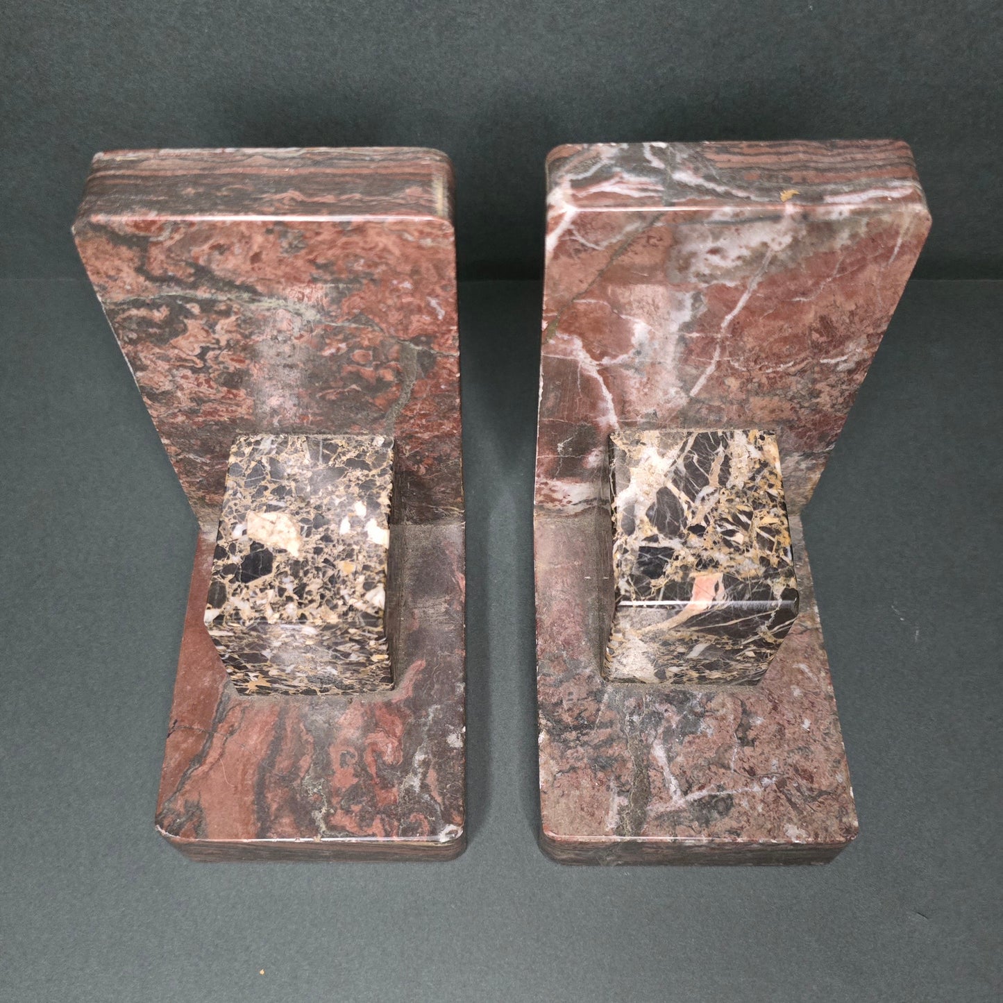 Set of Art Deco marble bookends 1930s France
