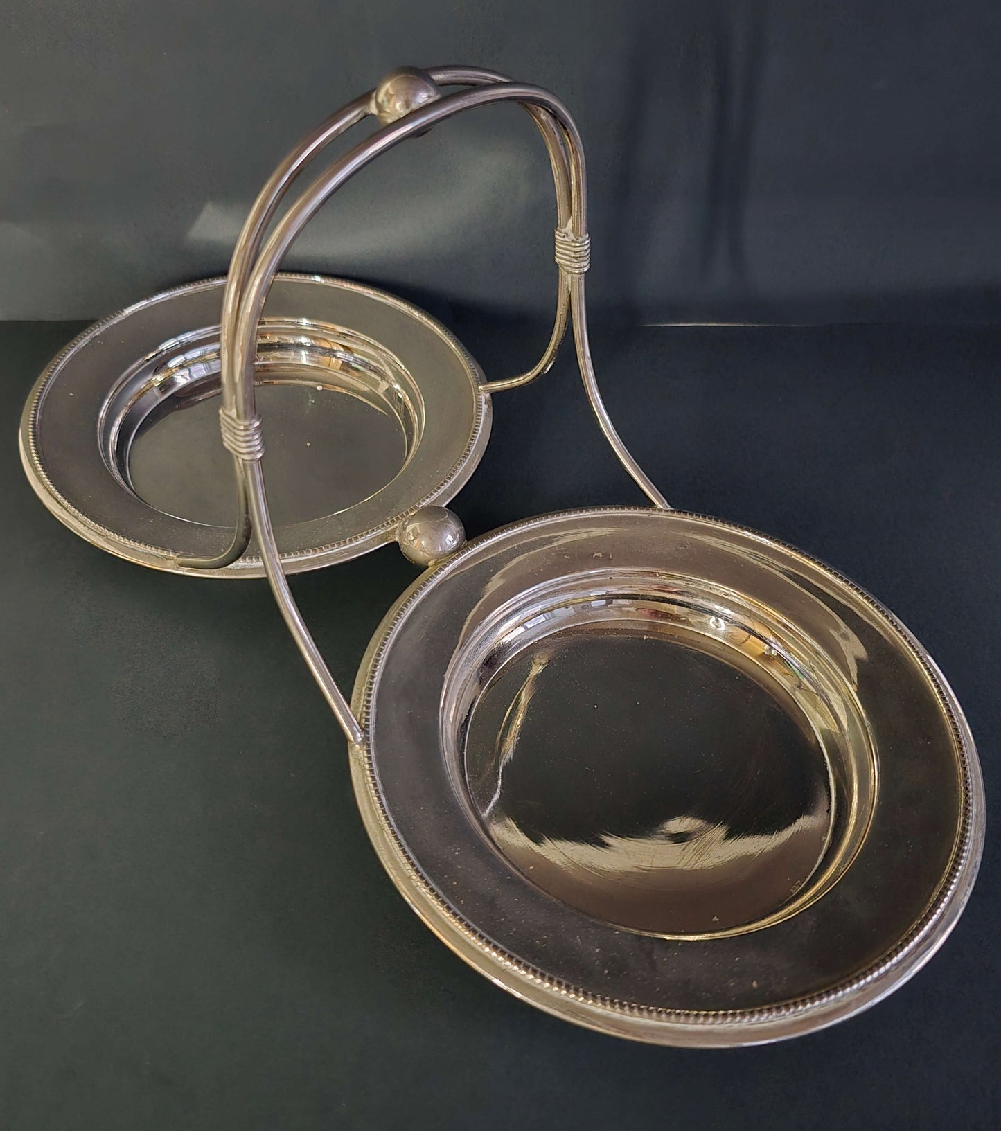 Rare Antique Frisian Wire Crystal Double Cheese/Butter Dome - Silver Plated 1900