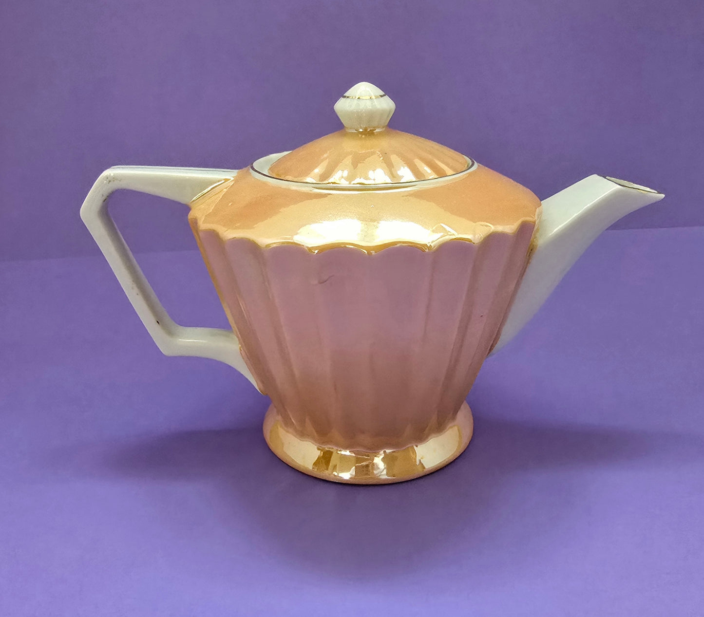 Ucagco Peach Lusterware Teapot - Japan 1940s