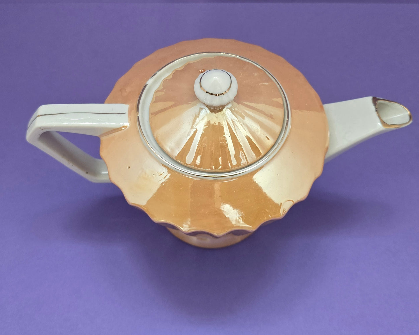 Ucagco Peach Lusterware Teapot - Japan 1940s
