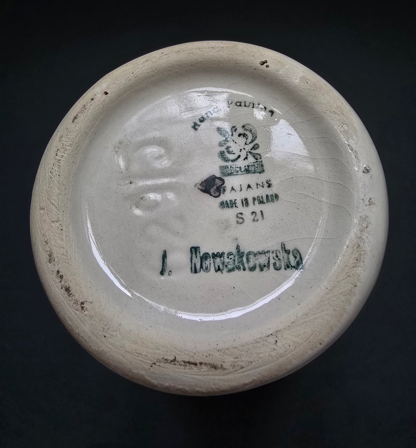 Polish Delft Blue Vase - Fajans Włocławek Olympic Logo 1970s