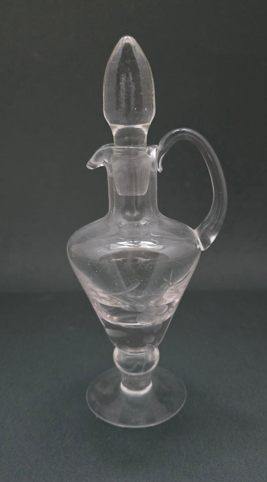 Dutch Engraved Glass Carafe - 1920s