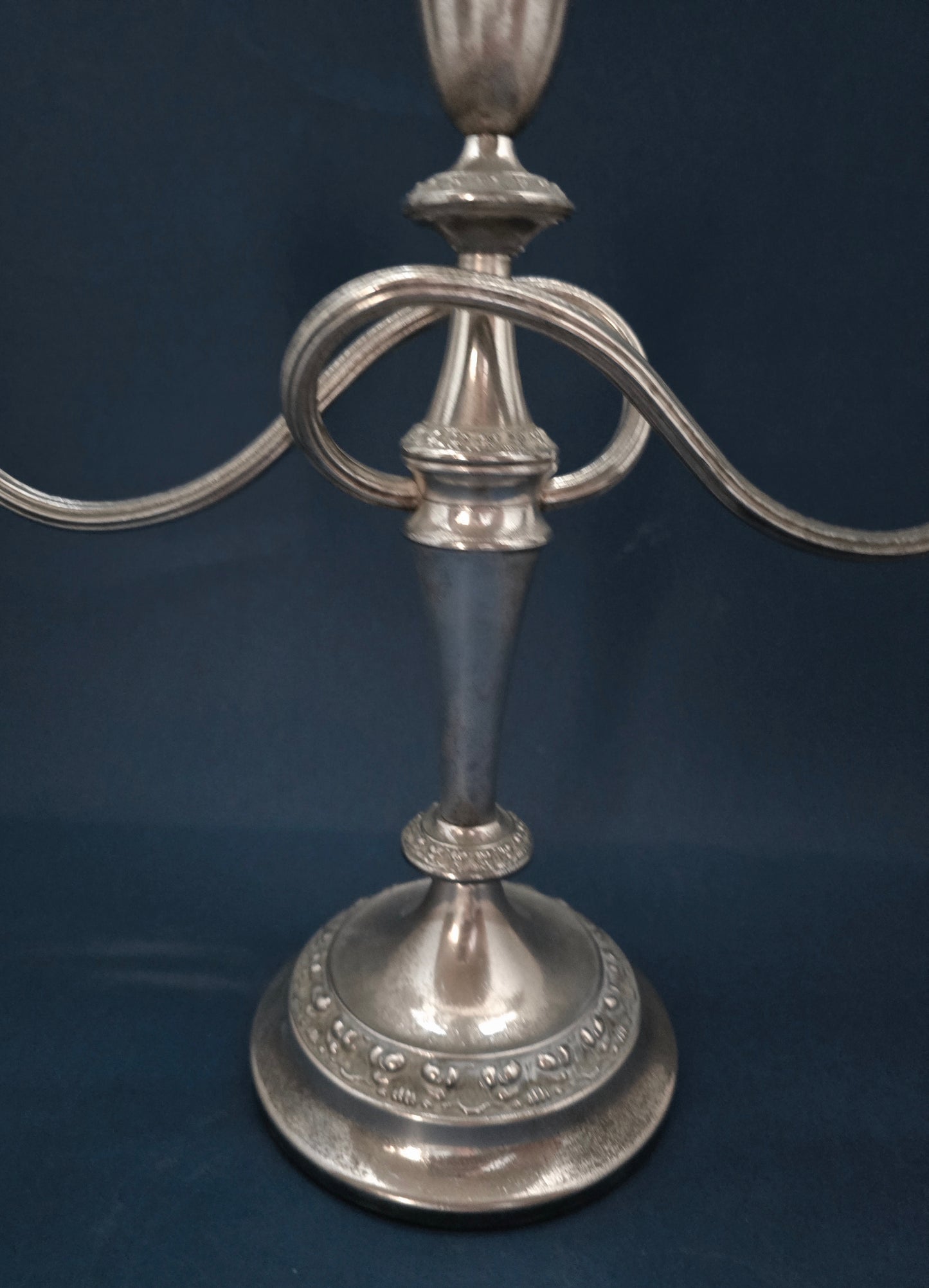Vintage English Silver-Plated 3-Arm Candelabra - 1940s, Modular Design