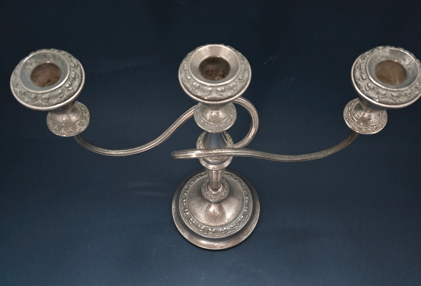 Vintage English Silver-Plated 3-Arm Candelabra - 1940s, Modular Design