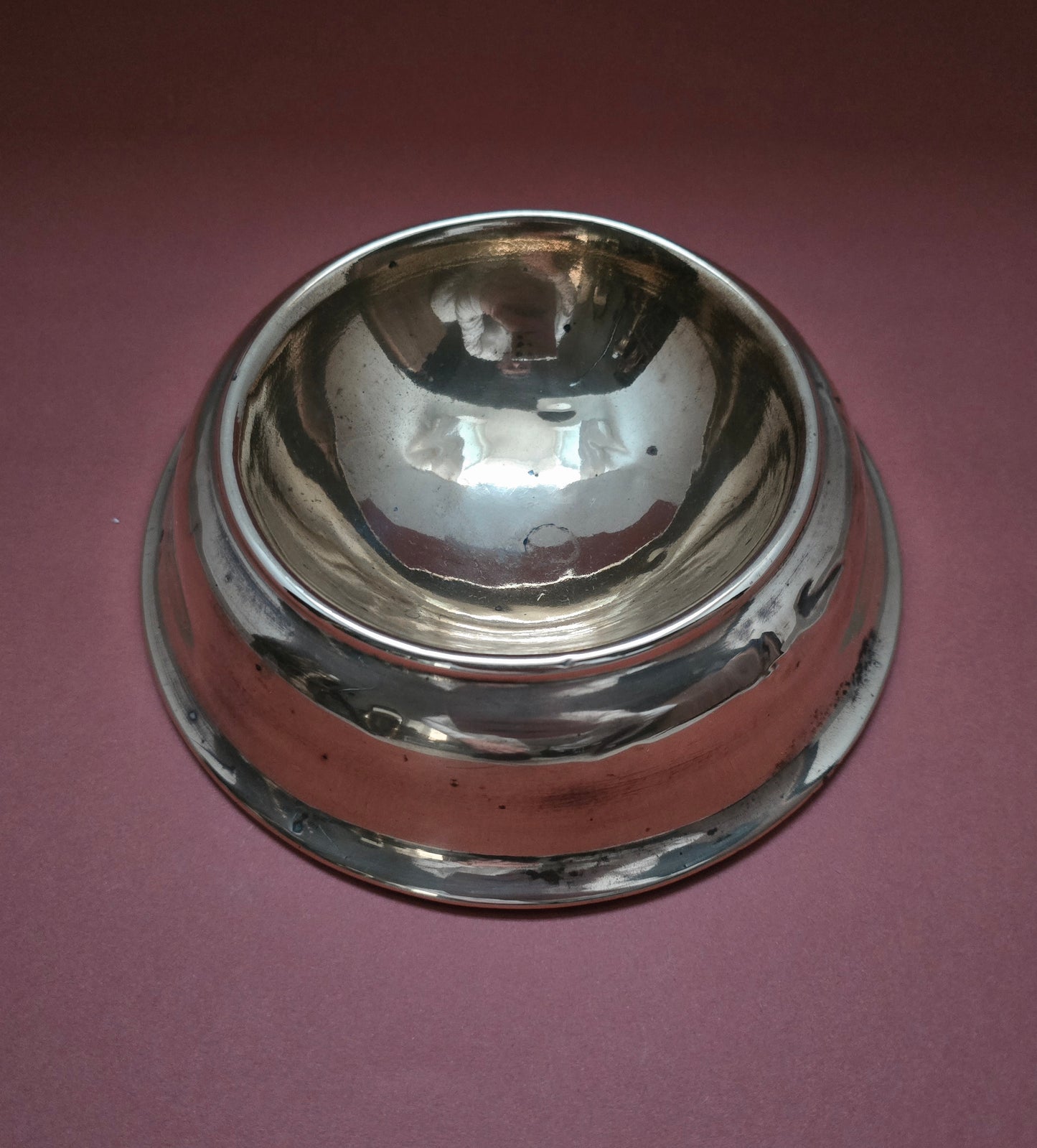 Rare Victorian Solid Brass Dog Bowl - English Antique, 1870