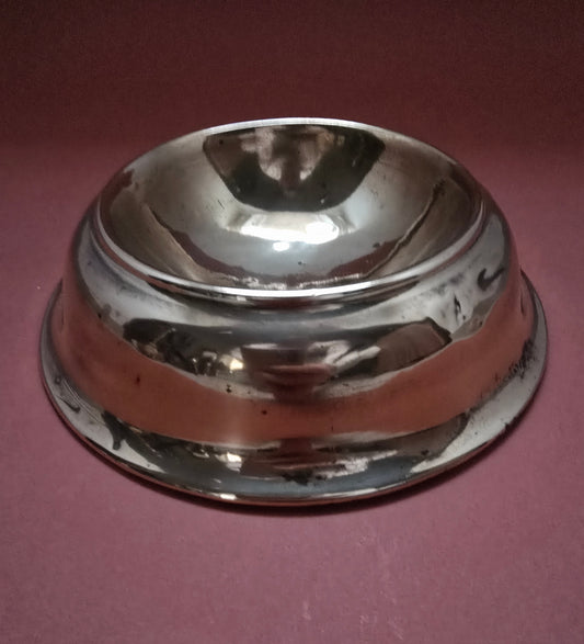 Rare Victorian Solid Brass Dog Bowl - English Antique, 1870