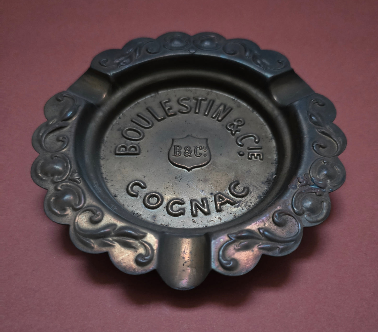 Vintage Boulestin Cognac Copper Ashtray - Advertising Collectible, 1940