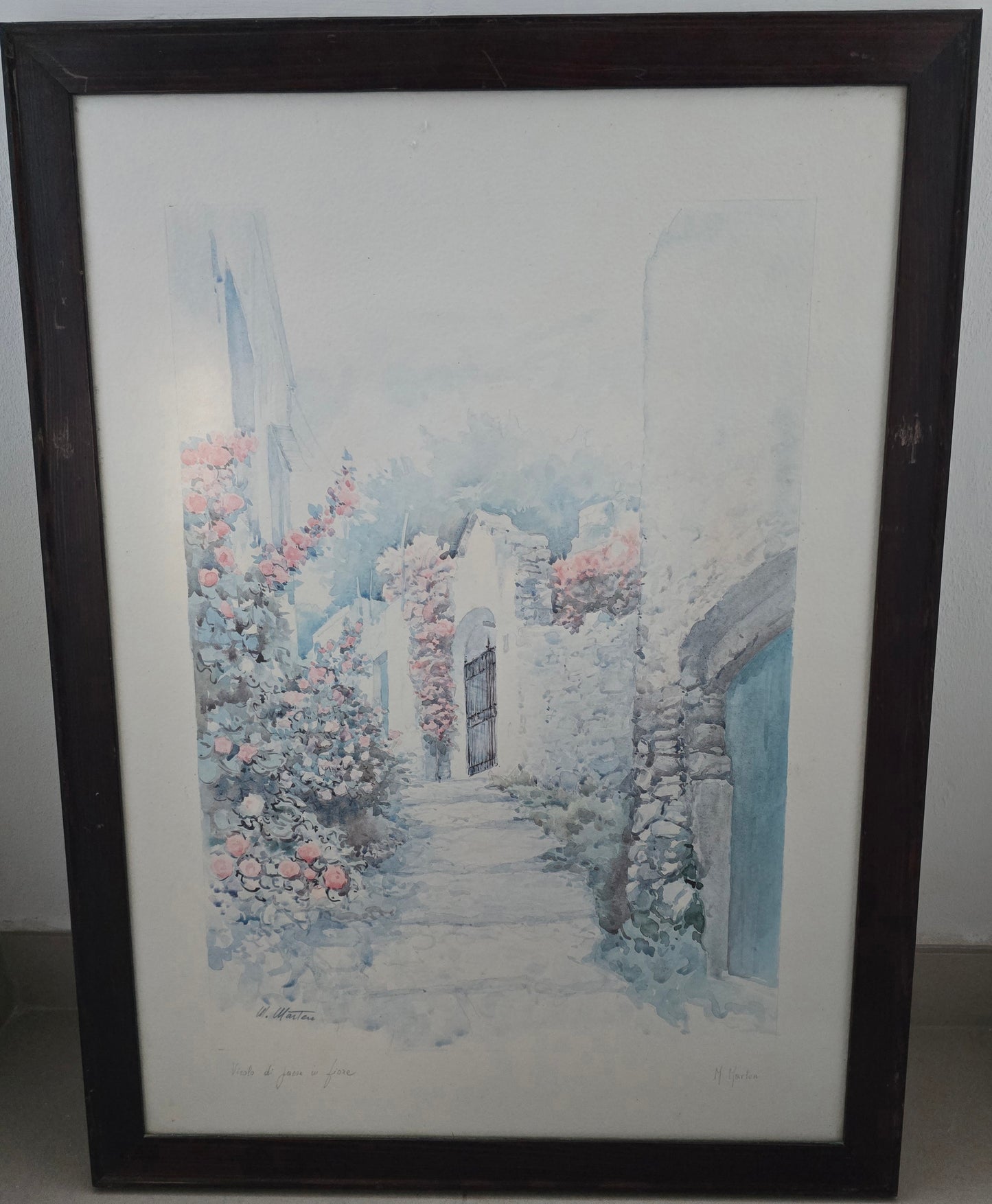 Italian Street Scenes - Original Watercolors by M. Marten, 1970s