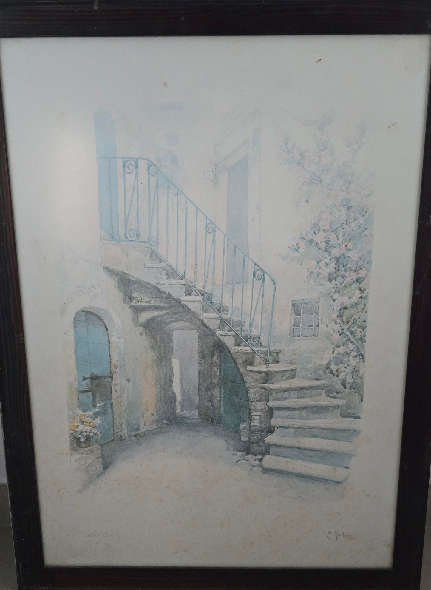 Italian Street Scenes - Original Watercolors by M. Marten, 1970s