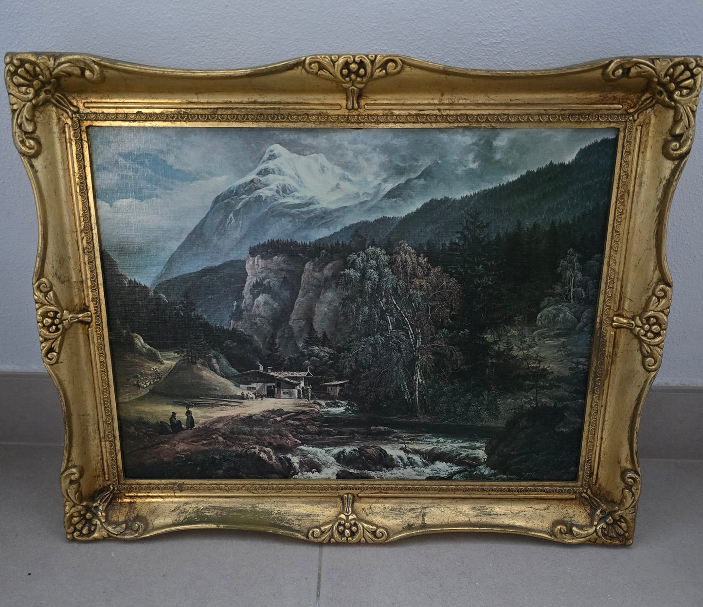 Beautiful Golden Frame with Johann Christian Clausen Dahl Print - 1950s