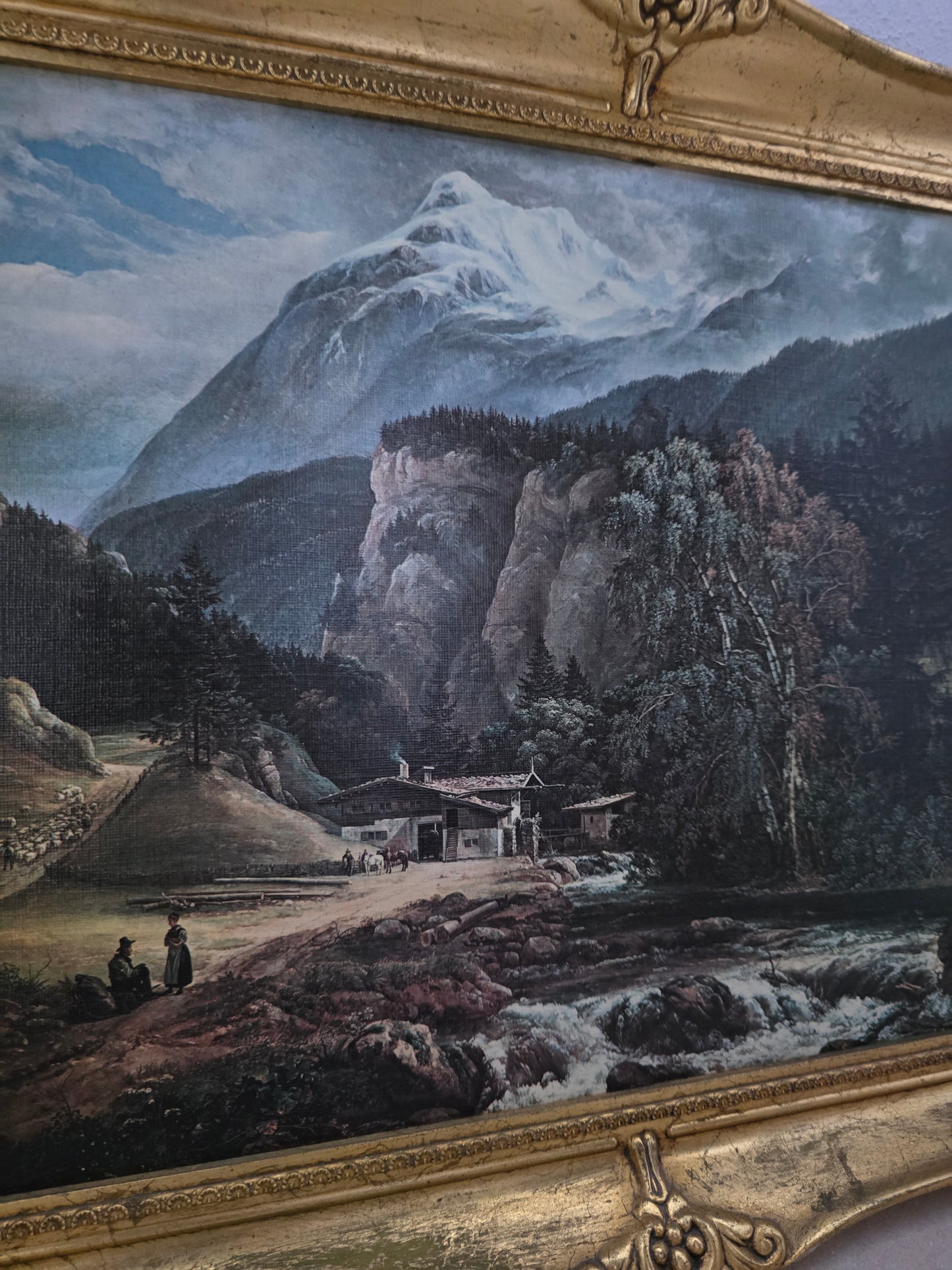 Beautiful Golden Frame with Johann Christian Clausen Dahl Print - 1950s