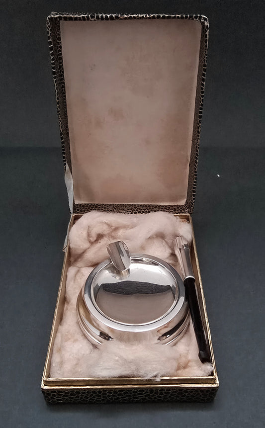 Sanders & Mackenzie Sterling Silver Art Deco Smoking Set - Birmingham 1932