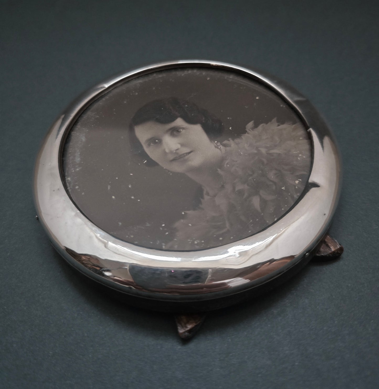 Green & Cadbury Sterling Silver Round Photo Frame - Birmingham 1902