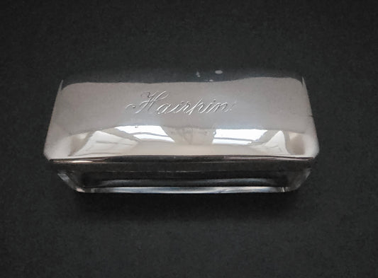 Levi Salaman Sterling Silver & Crystal Hairpin Box - Birmingham 1903