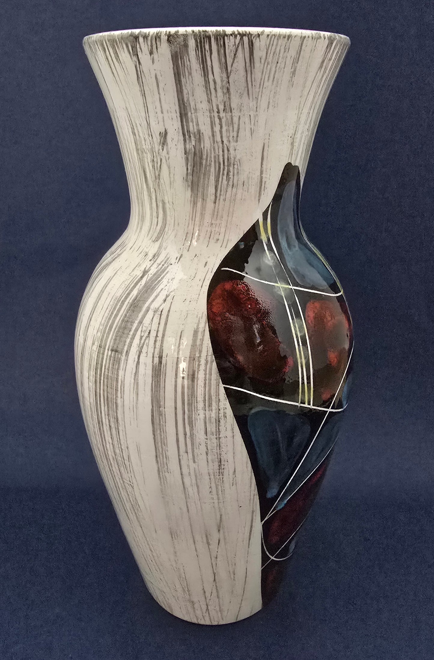Italian Art Pottery Sculptural Vase - Multi-Fired Glaze 1960s