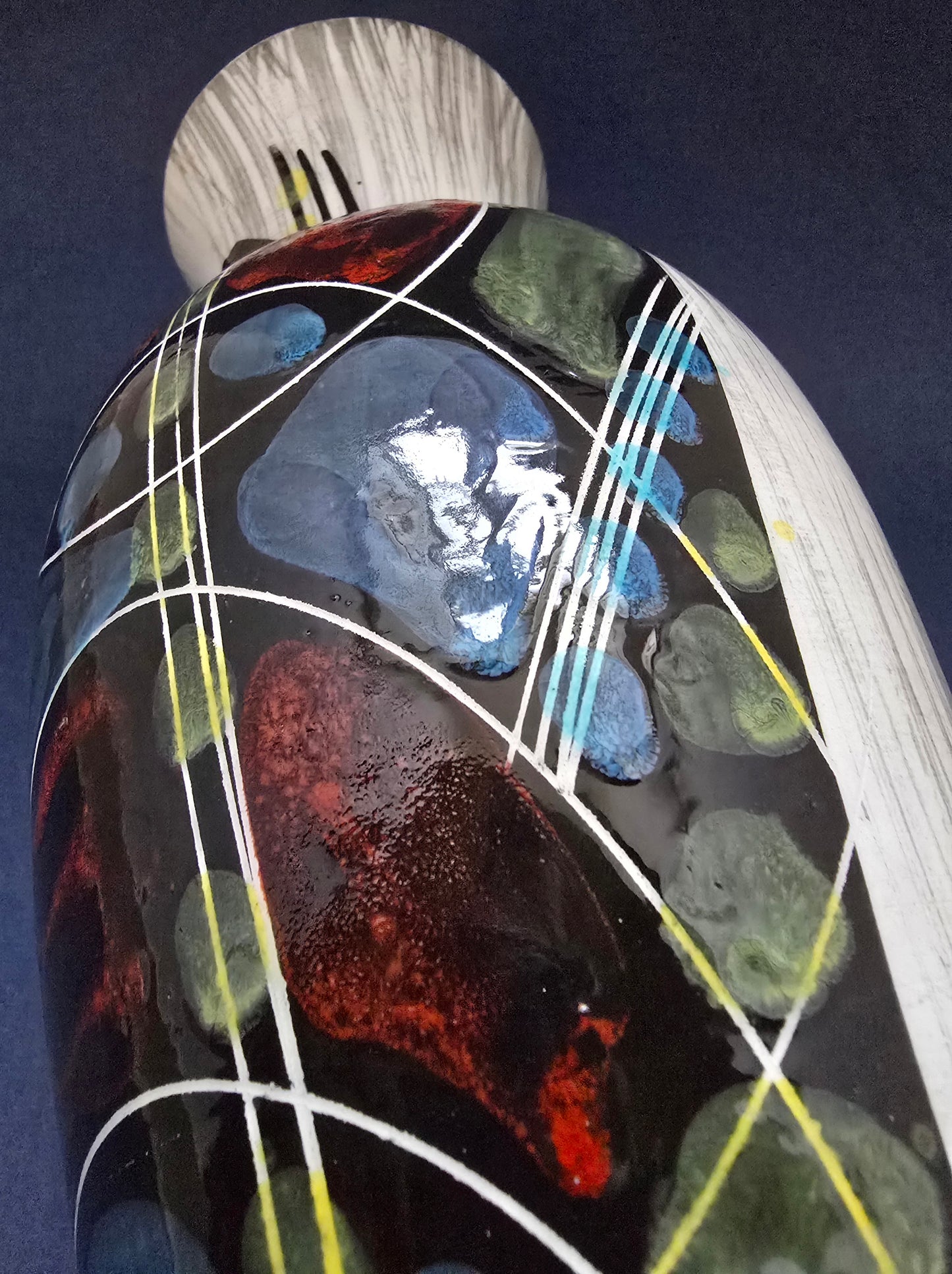 Italian Art Pottery Sculptural Vase - Multi-Fired Glaze 1960s