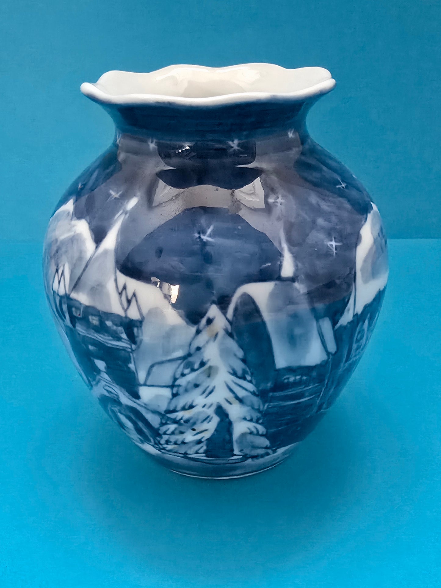 Blue Porcelain T.Kopenaghen Winter Scene 1940