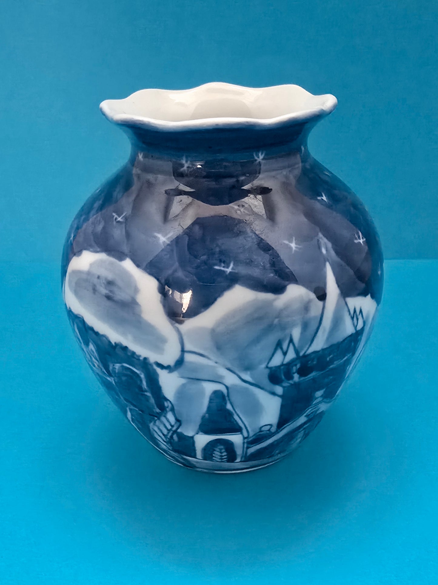 Blue Porcelain T.Kopenaghen Winter Scene 1940