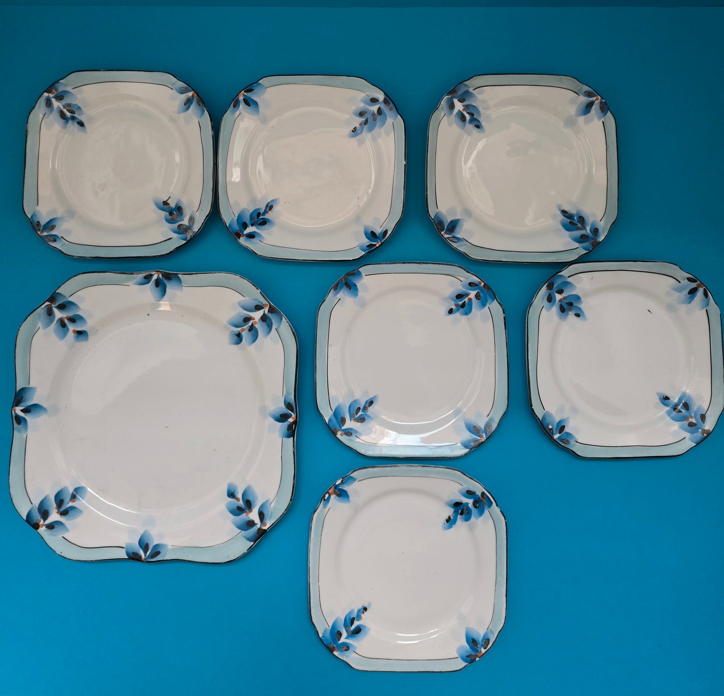 GB Delia Malta Hand-Painted Tea & Cake Set - Japan 1930s Art Deco Melitensia