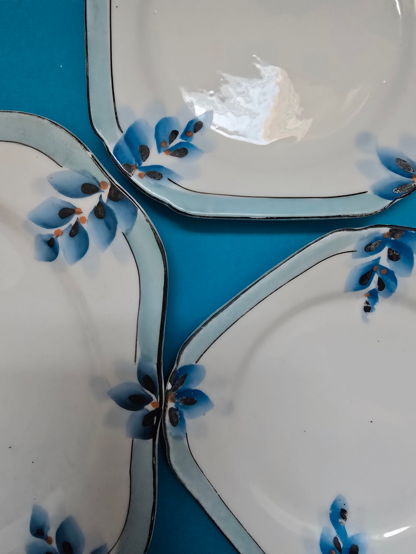 GB Delia Malta Hand-Painted Tea & Cake Set - Japan 1930s Art Deco Melitensia
