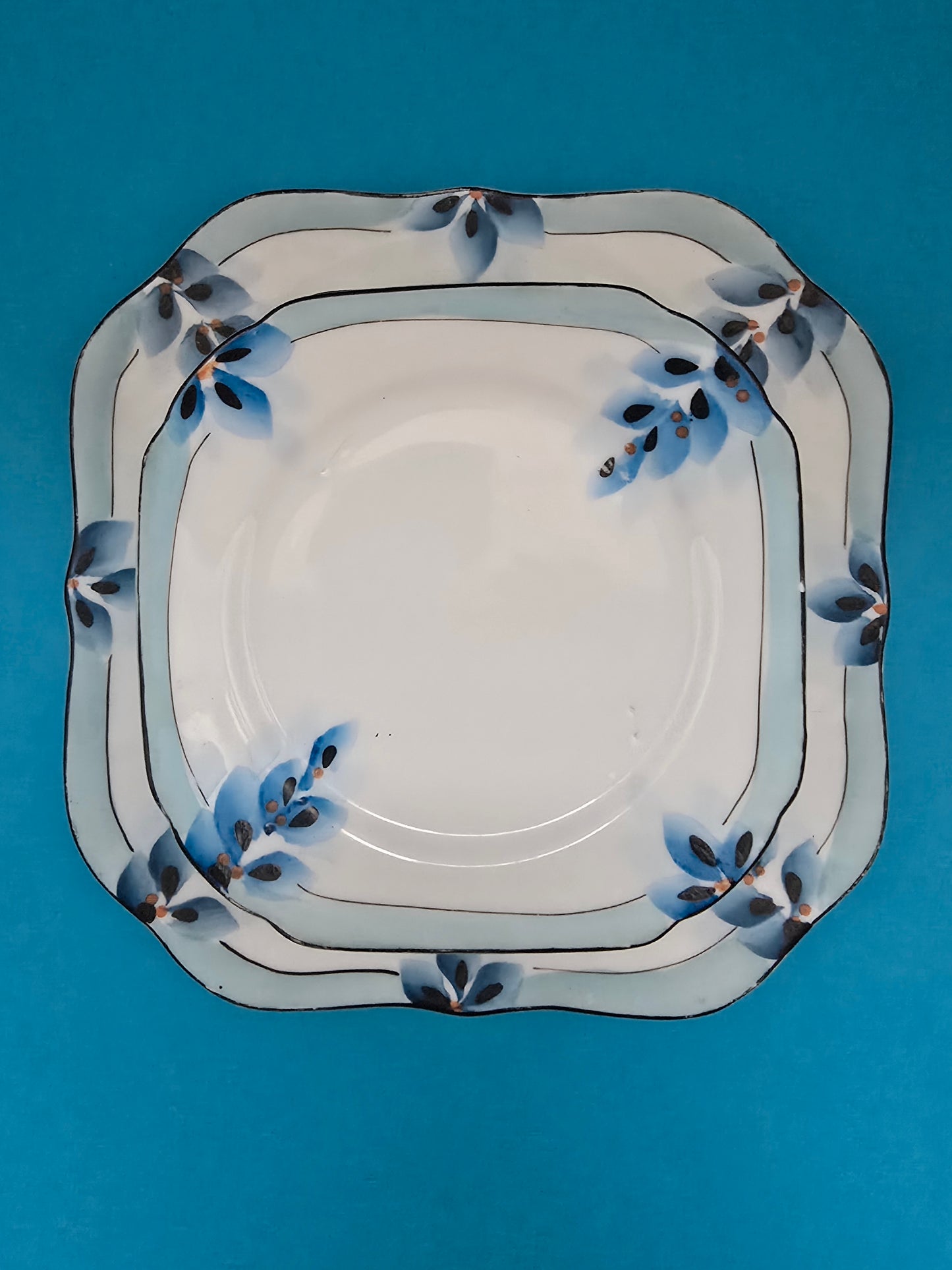 GB Delia Malta Hand-Painted Tea & Cake Set - Japan 1930s Art Deco Melitensia