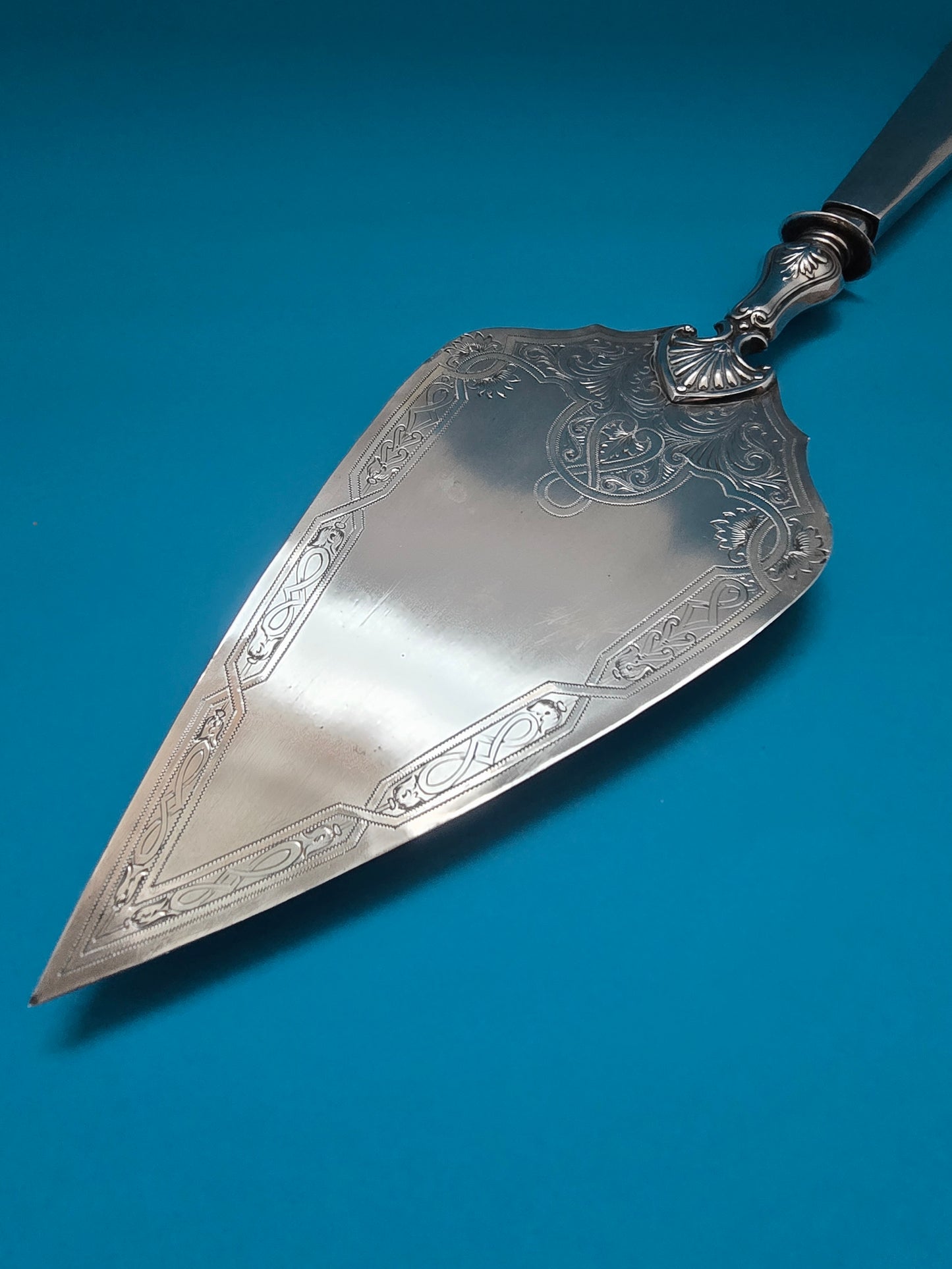 French Cake Server with Sterling Silver Handle - 1890