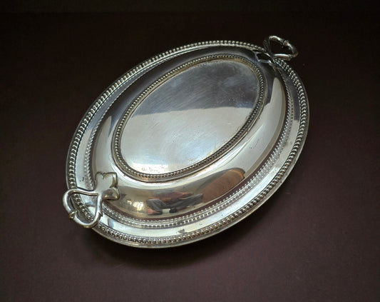 John Round & Son Nickel Silver Covered Serving Dish - England 1880