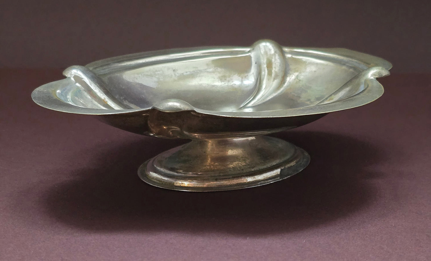 Rockingham Footed Candy Dish - Silver Plate Company 1910