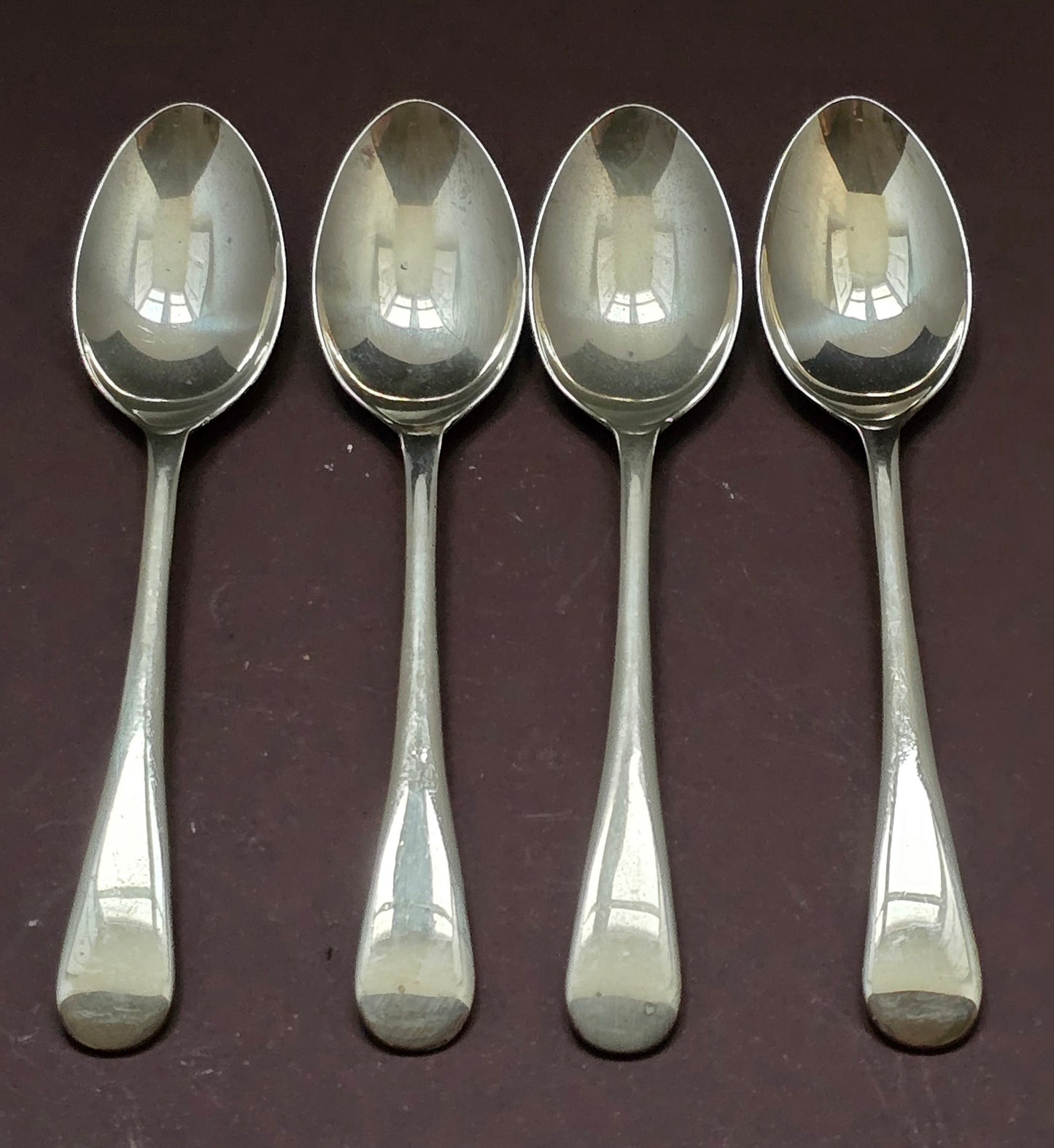 Sheffield Nickel Silver Teaspoons Set of 4 - England 1940