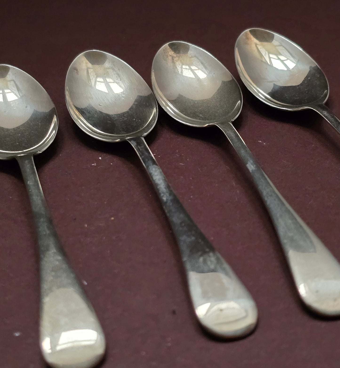 Sheffield Nickel Silver Teaspoons Set of 4 - England 1940